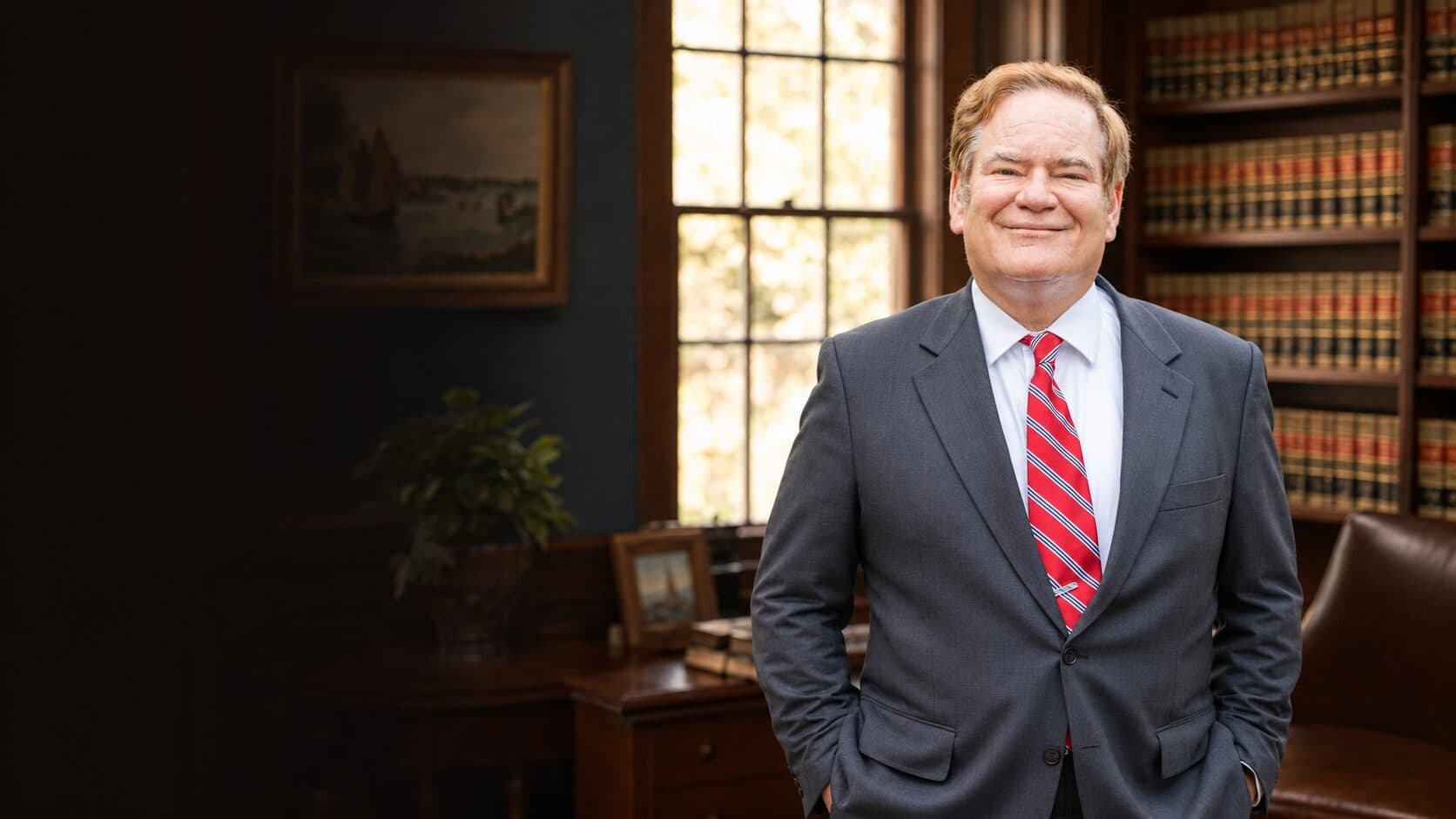 Mitch Cornwell in a traditional law office