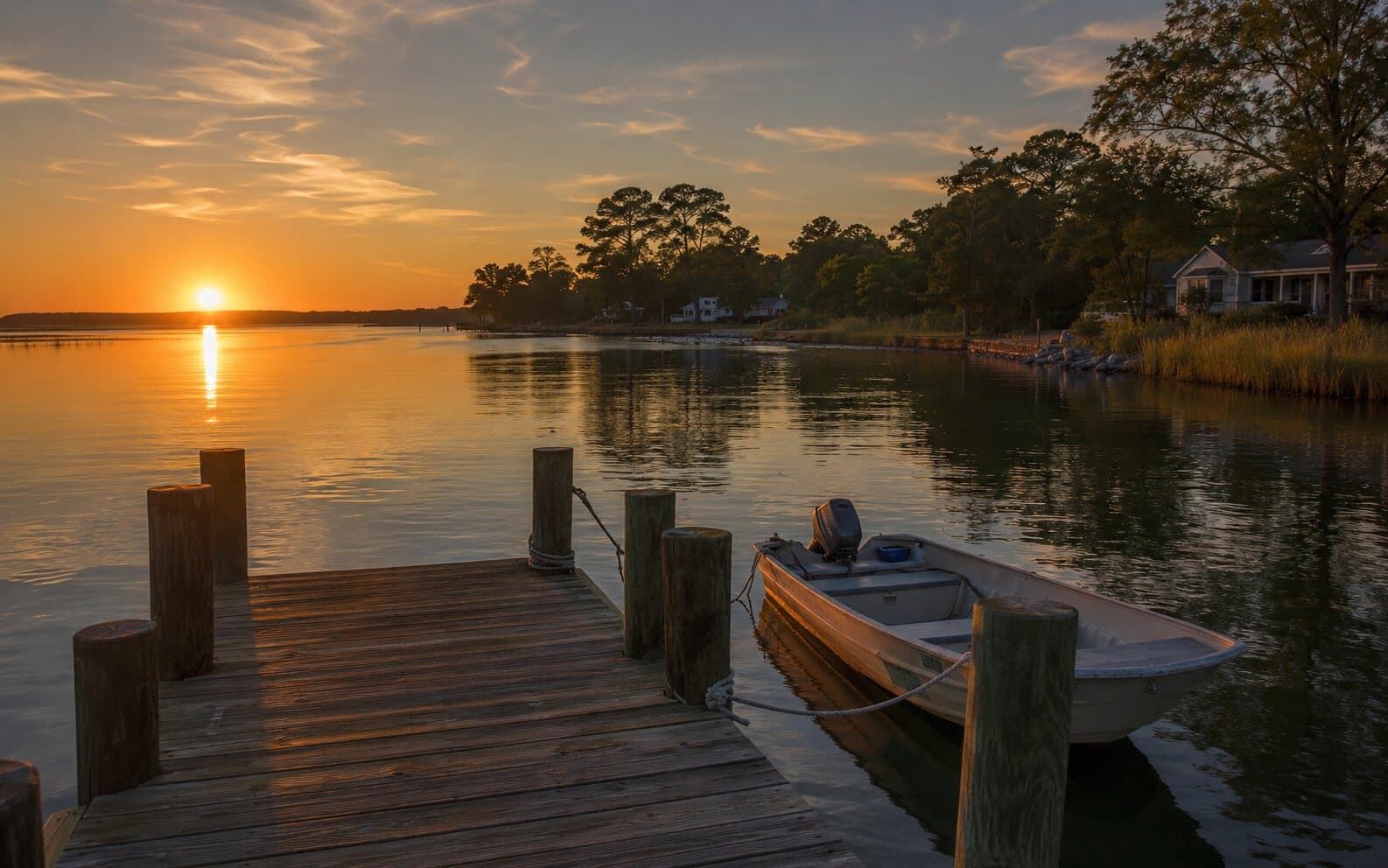 Sunset over the Maryland waterfront